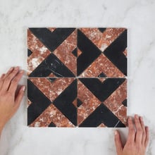 Samira Tuscan Red & Black Marble Mosaic Tile